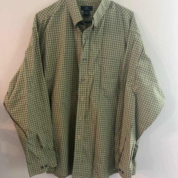 Brooks Brothers Shirt Mens XL Green Yellow Check‎ Long Sleeve Button Up - Picture 1 of 5